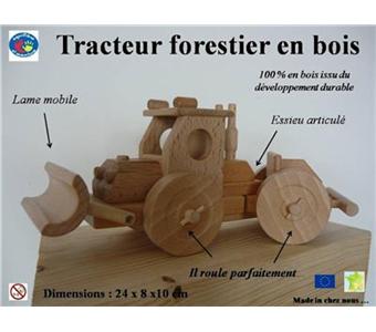 tracteur forestier en bois